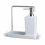 LUNA Диспенсер для моющего средства объёмом 420 мл с вращающейся вешалкой для салфетки.Размеры: 21х9,5х21 см.