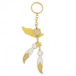 Брелок Genshin Impact Анемо (символ внутри) – элемент стихии ветра, 12см/20гр (белый золотой с перьями)