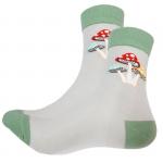 В гармонии с природой | Носки  Три мухомора, р-р 36-38 (серый/мятный)