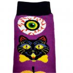 В мире животных | Носки Праздничные всевидящие котики и мудрейшие совушки, р-р 38-44 (фиолетовый,черный)