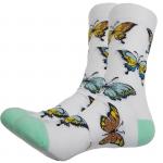 В гармонии с природой | Носки Разноцветные бабочки, р-р 36-40 (белый/бирюзовый)