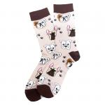 В мире животных | Носки "Бульдоги", р-р 38-44 (бежевый, коричневый)