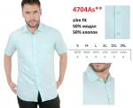 4704As** (S-3XL) Сорочка мужская, притал. кор.рукав, мятный, BROSTEM