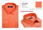 CVC55s** (S-3XL) Сорочка мужская, притал, кор.рукав, оранжевый, BROSTEM