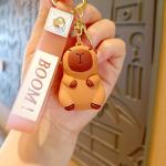 В мире животных | Объемный брелок Капибара, р-р 7,2см (в холщовом мешке)