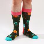 В мире животных | Носки "Неспящие совы", р-р 36-40 (зеленый красный)