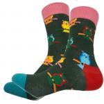 В мире животных | Носки "Неспящие совы", р-р 36-40 (зеленый красный)