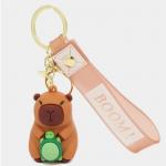 В мире животных | Объемный брелок Капибара черепашка, р-р 7,2см (в холщовом мешке)