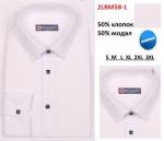 *2LBM58-1* (M-4XL) Сорочка мужская, полупритал. дл.рукав, белый, BROSTEM