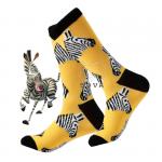 В мире животных | Носки  Зебра р-р 40-44 (желтый/черный/голова зебры)