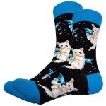 В мире животных | Носки "Котики ангелы", р-р 39-43 (синий/голубой)