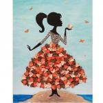 МХ-22 Мозаика из пайеток на холсте Девочка с бабочками