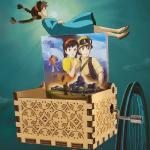 Мир Миядзаки | Музыкальная шкатулка "Небесный замок Лапута. Сита и Падзу", 6,5х5,2см (крафтовый)