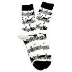 В мире животных | Носки  Котики и ноты. Клавиши, р-р 38-44 (черно-белый)