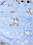 Детское постельное белье бязь Зайки серые вид 4/5 голубой