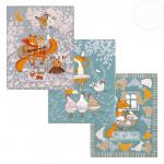 К-т полотенец "Кумушка" 50*60 см. - 3 шт. рогожка хлопок 100%