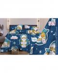Комплект постельного белья 350 Кот Акула вид 2_10 темно-синий СР