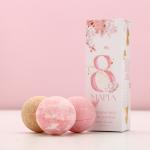 Бомбочки для ванны «С 8 марта!», 3?40 г, Чистое счастье