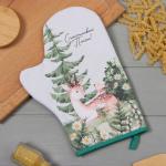 Варежка - прихватка «Этель. Лесная сказка», 20?28 см, белая