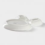 Блюдо для подачи Magistro «Ушастый зай» с двумя соусниками, 27?22.5 см, фарфор, белое