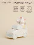 Конфетница SL Home «Пасхальные кролики», 17?10.5?17 см, доломит, белая