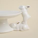 Блюдо сервировочное SL Home «Пасхальные кролики», 30.5?25?15.5 см, доломит, белое