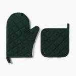 Кухонный набор «Пионы»: варежка-прихватка 20?27 см, прихватка 17?17 см