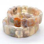 Браслет из Агата Сакура сегмент 18*13мм, 53г, 18см