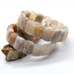 Браслет из Агата Сакура сегмент 18*13мм, 53г, 18см