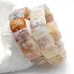 Браслет из Агата Сакура сегмент 18*13мм, 53г, 18см