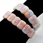 Браслет из Агата Сакура сегмент 18*13мм, 37г, 17см