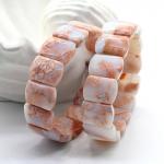 Браслет из Агата Сакура сегмент 18*13мм, 37г, 17см