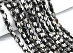 Бусина "Конь Тассо" из агата тибетского бочонок 10*14мм цвет черный, 33см, 25 бусин