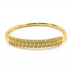 Браслет "Колосок" золотистый с фианитами