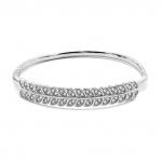 Браслет "Колосок" серебристый с фианитами