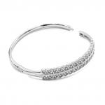 Браслет "Колосок" серебристый с фианитами