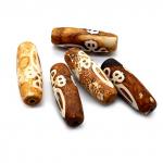 Бусина Дзи "Кинжал Пурба"из агата матового бочонок 13*40мм, 1 бусина
