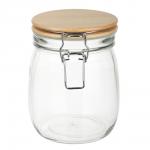 Банка для сыпучих продуктов 750мл 11x14,5см, стекло, крышка бамбук