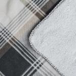 Плед флисовый "Клетка" сливки-серый