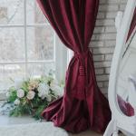 Штора портьерная «Этель», размер 145?270 см, цвет валенсия вишнёвый