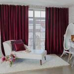 Штора портьерная «Этель», размер 170?270 см, цвет валенсия вишнёвый