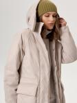 Парка с карманами демисезонная серо-бежевая женская