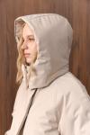Парка с карманами демисезонная серо-бежевая женская