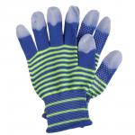 INBLOOM Перчатки садовые полиуретан.облив пальцев, ПВХ точки,р.8, 22см, полиэстер, 22г, разноцветные