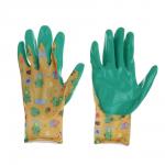 INBLOOM Перчатки садовые, с нитриловым полуобливом, полиэстер, р.6, 20,5см, 27г, разноцветные
