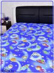 Детская простыня Ивановская бязь Космолетики синий