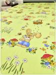 Детская простыня Ивановская бязь Зайчики с корзинкой вид 3 зеленый