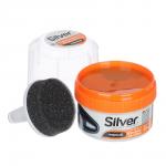SILVER Крем-блеск для обуви, банка с губкой, 50 мл, черный, 3005-01/2005-01