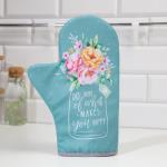 Варежка - прихватка «Доляна» В горошек, 20?28 см, габардин, ватин 250 г/м?