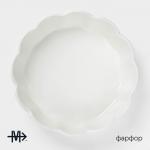 Блюдо для запекания Magistro «Флора», d=15 см, фарфор, белое